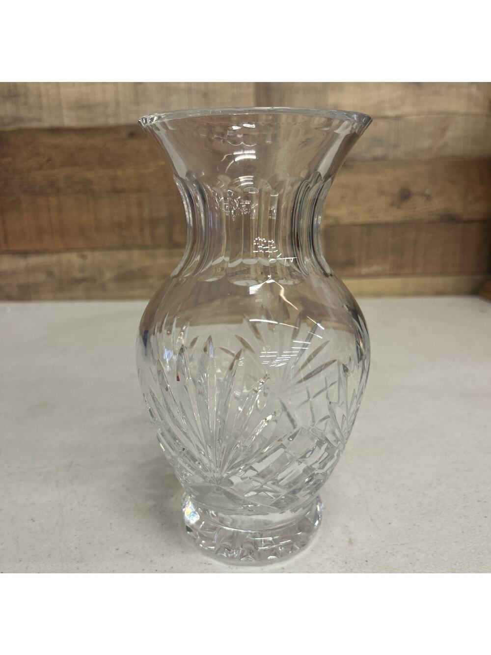 Rogaska Richmond Crystal Vase - Clear Flower Urn with Fan Cuts